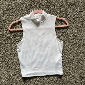 Hollister White Turtle Neck Tank Top